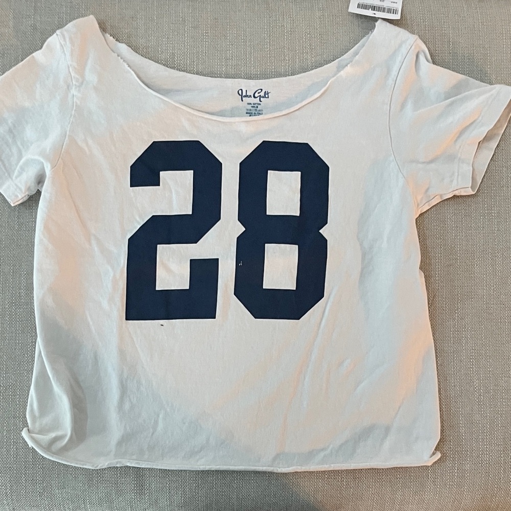 John Galt by Brandy Melville,White Tee with Navy Number Print